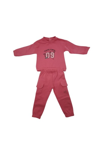 241013 CONJUNTO 2 PIEZAS FUCSIA 'CUTE CATS'-BABYBOL