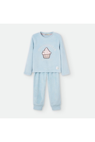 4454-23 Pijama infantil invierno azul celeste
