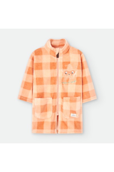 6315 BATA BEBE INFANTIL CUADROS NARANJA