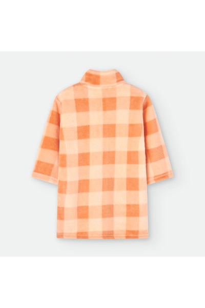 6315 BATA BEBE INFANTIL CUADROS NARANJA