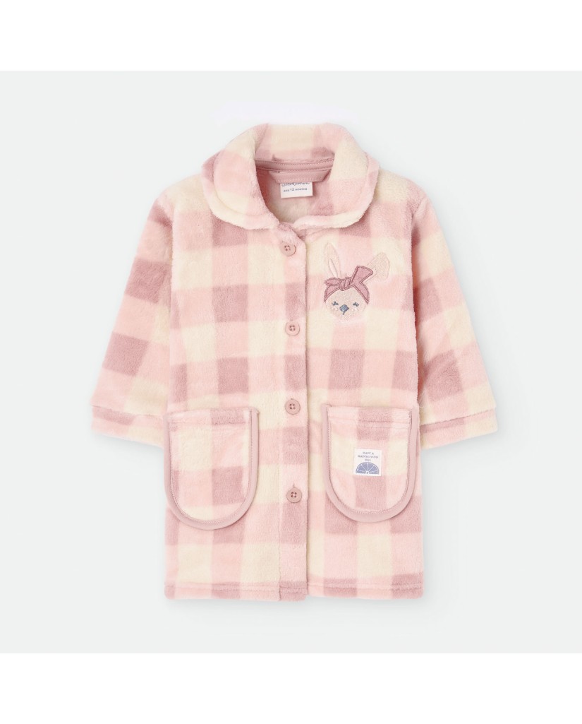 5307 Bata infantil a cuadros conejita