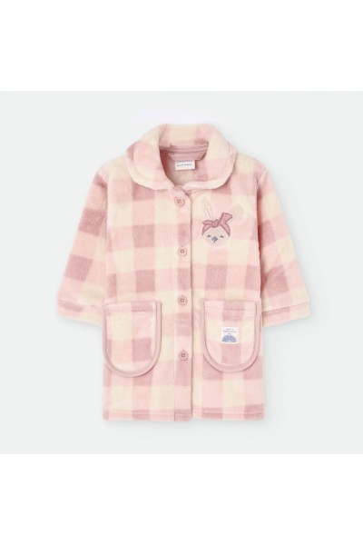 5307 Bata infantil a cuadros conejita