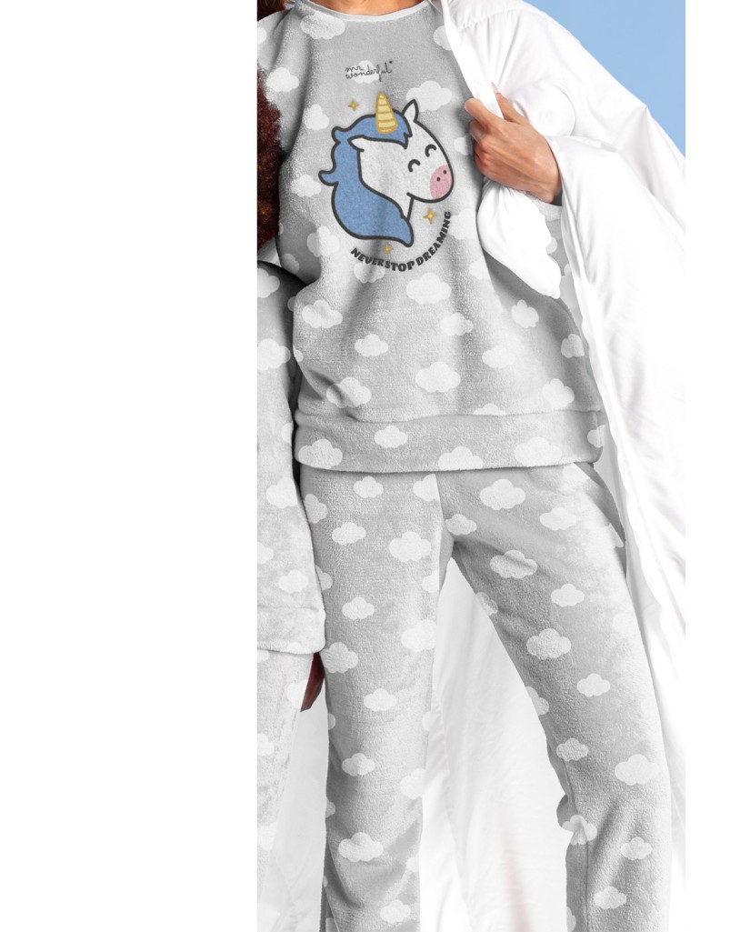 62736-0 Pijama mujer invierno coralina Unicornio Admas Mr
