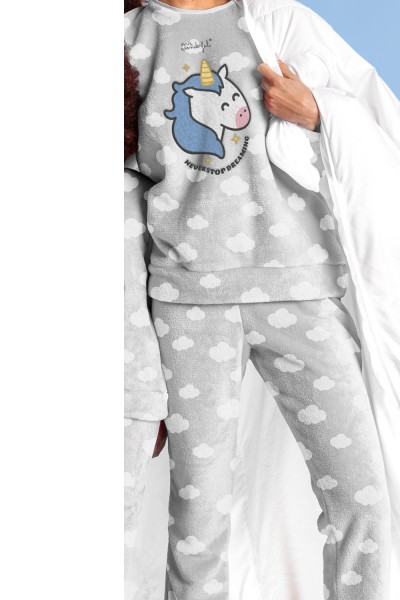 62736-0 Pijama mujer invierno coralina Unicornio Admas Mr
