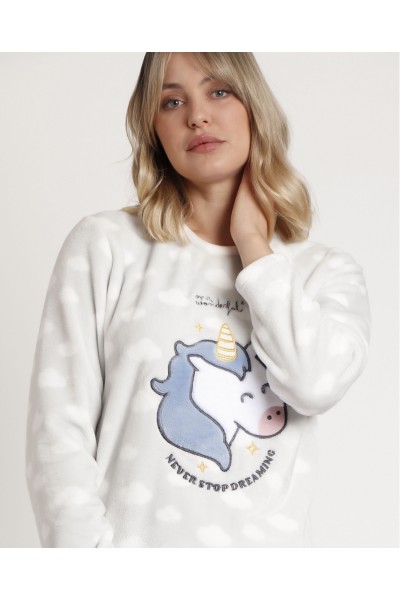 62736-0 Pijama mujer invierno coralina Unicornio Admas Mr