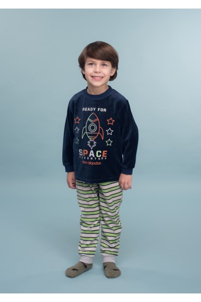 DA21108 Pijama infantil terciopelo niño Space- Don Algodón