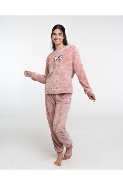 D645-24 Pijama coralina mujer MASCOTAS -40 Grados