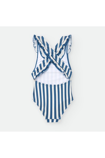 9010-01YLM BAÑADOR NIÑA RAYAS MARINERAS