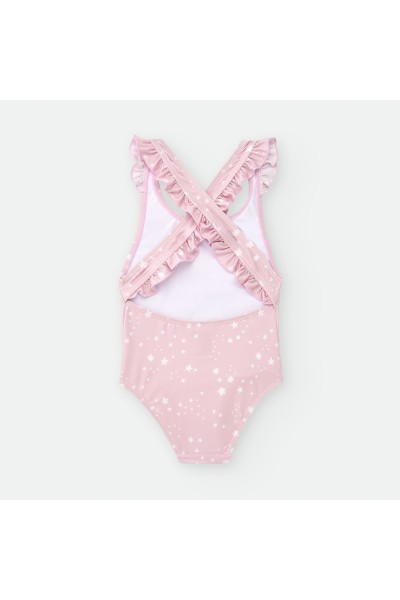 9010-07YLM BAÑADOR NIÑA ESTRELLAS ROSA