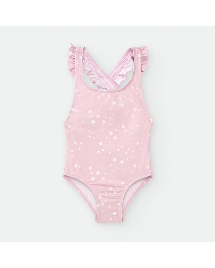 9010-07YLM BAÑADOR NIÑA ESTRELLAS ROSA
