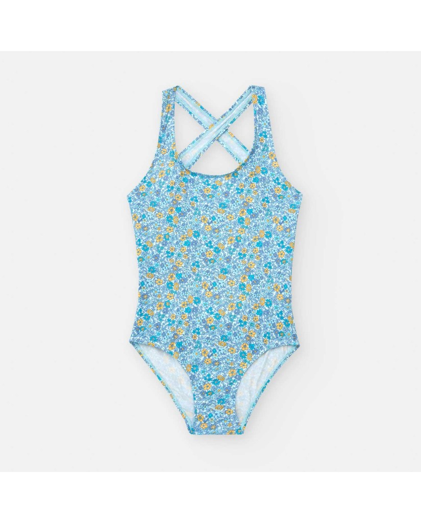 9020-06YLM BAÑADOR NIÑA FLORES AZUL