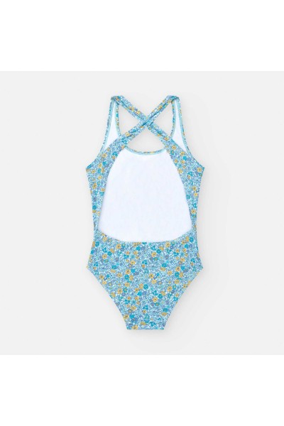 9020-06YLM BAÑADOR NIÑA FLORES AZUL
