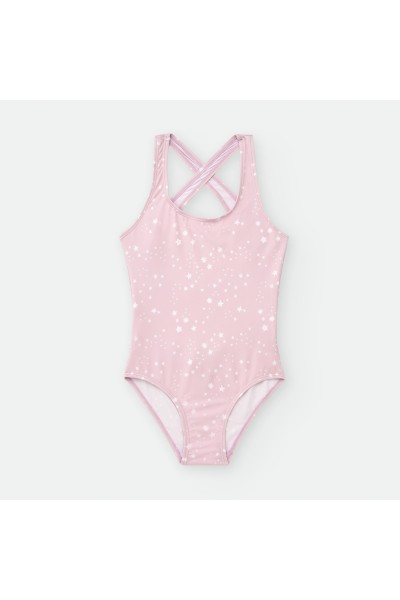 9020-07YLM BAÑADOR NIÑA ROSA ESTRELLAS