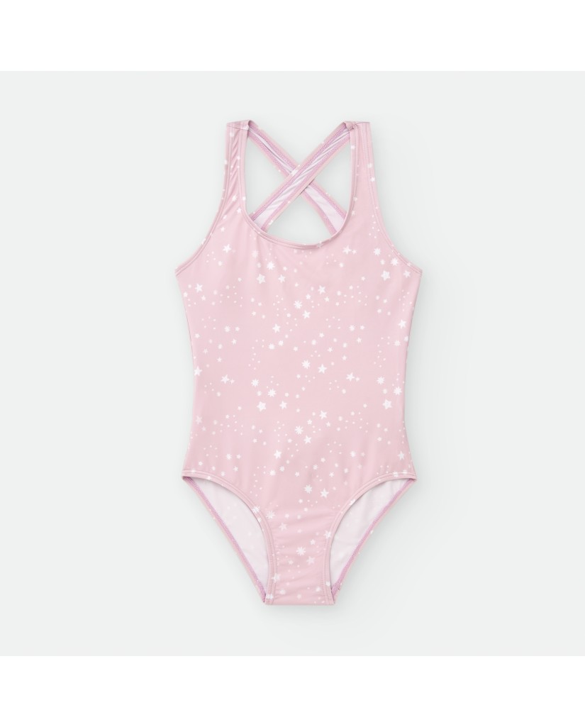 9020-07YLM BAÑADOR NIÑA ROSA ESTRELLAS