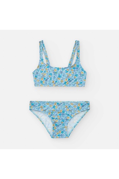 9030-06YLM TOP BIKINI NIÑA AZUL FLORES