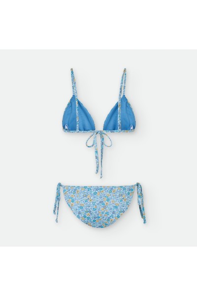 9040-06YLM BIKINI MUJER AZUL FLORES