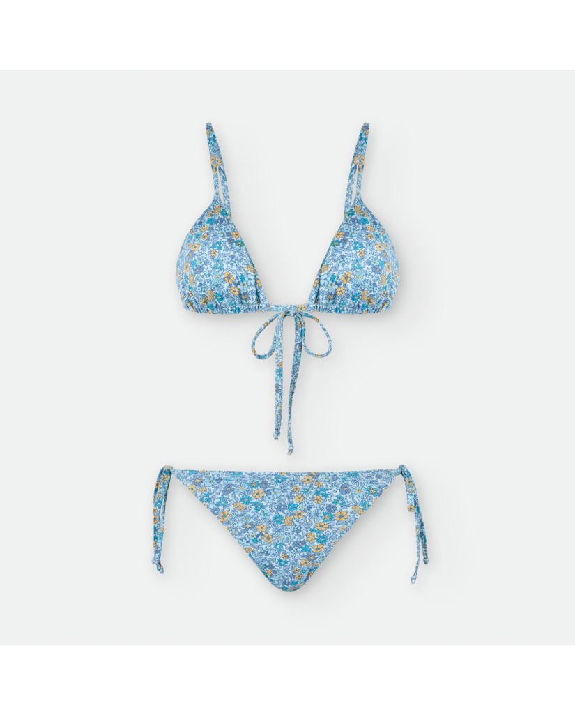 9040-06YLM BIKINI MUJER AZUL FLORES