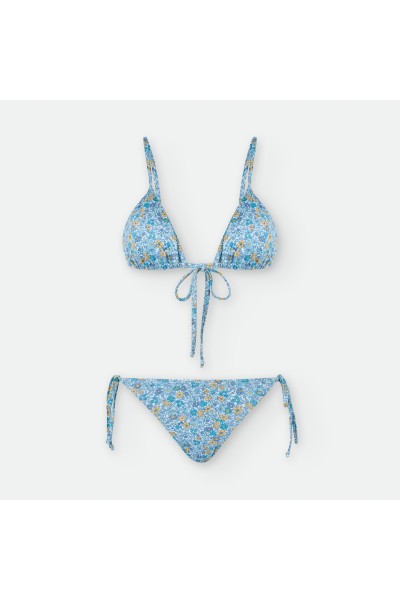 9040-06YLM BIKINI MUJER AZUL FLORES
