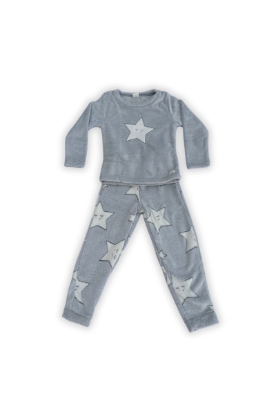 6465-A PIJAMA MUJER ESTRELLAS GRIS