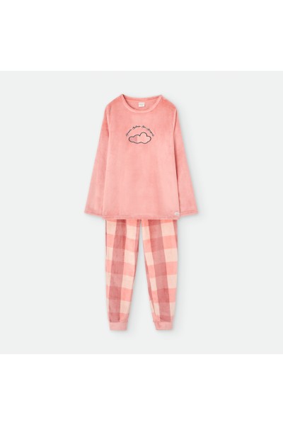 6466-A PIJAMA MUJER CORAL NUBE