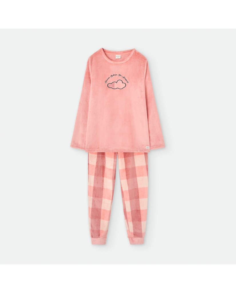 6466-A PIJAMA MUJER CORAL NUBE