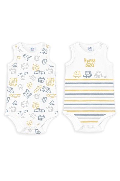 23110069 Pack dos bodys niño tirantes Happy Travel