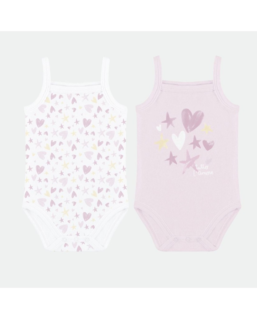 23110073Pack 2 bodys niña tirantes corazones