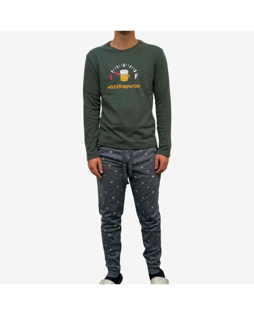 G317 PIJAMA HOMBRE ALGODÓN CERVEZA-Little Unicorn