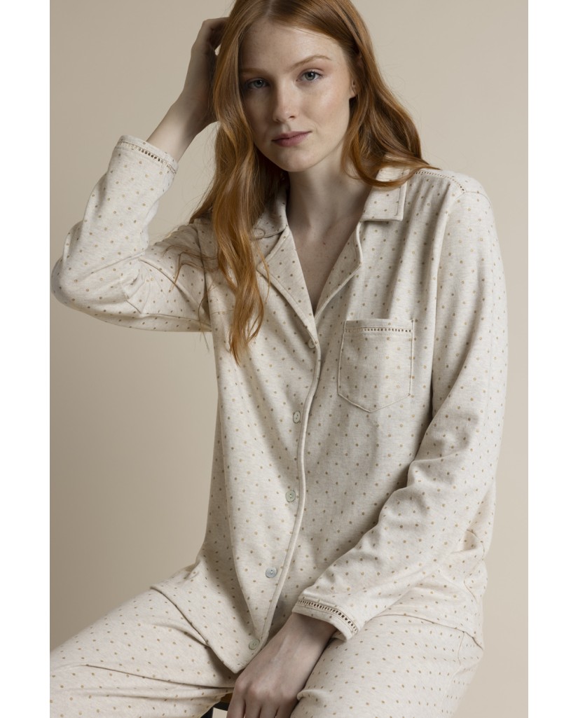 63637-0 PIJAMA MUJER ABIERTO ORGANIC DOTS Admas