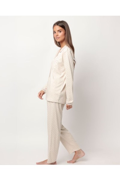 63637-0 PIJAMA MUJER ABIERTO ORGANIC DOTS Admas