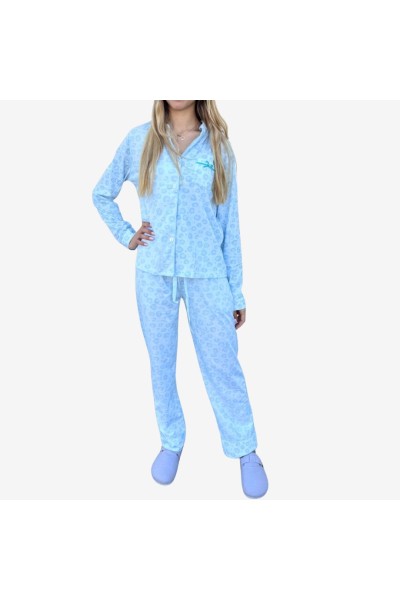 D119 PIJAMA ALGODÓN FINO MUJER CAMISERO