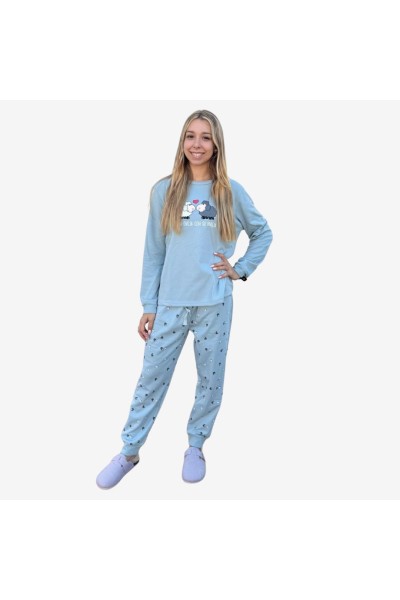 D831 PIJAMA ALGODÓN AFELPADO MUJER OVEJAS