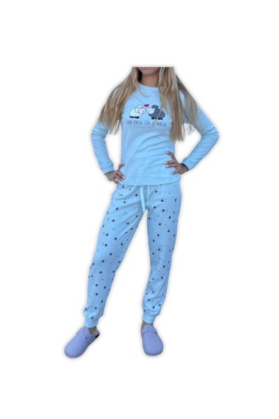 D831 PIJAMA ALGODÓN AFELPADO MUJER OVEJAS