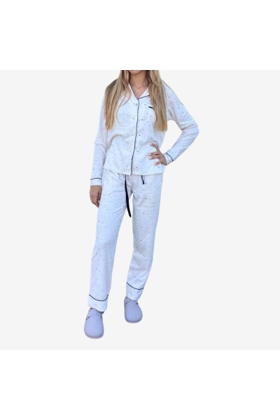 D839 PIJAMA ALGODÓN AFELPADO MUJER ESTRELLAS