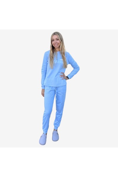 D847 PIJAMA ALGODÓN AFELPADO MUJER PUNTITOS