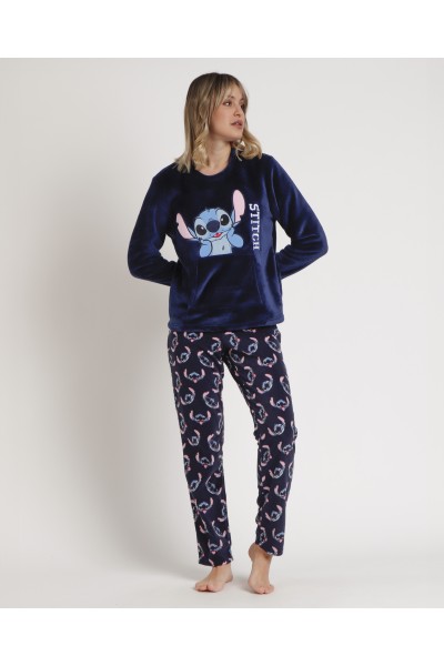 62676-0 PIJAMA MUJER CALENTITO STITCH FACES ADMAS