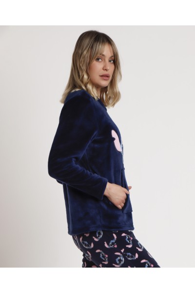 62676-0 PIJAMA MUJER CALENTITO STITCH FACES ADMAS