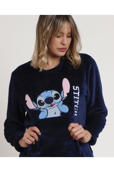 62676-0 PIJAMA MUJER CALENTITO STITCH FACES ADMAS