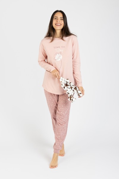 M25201 Pijama mujer Punto 'Time to sleep'-OLYMPUS