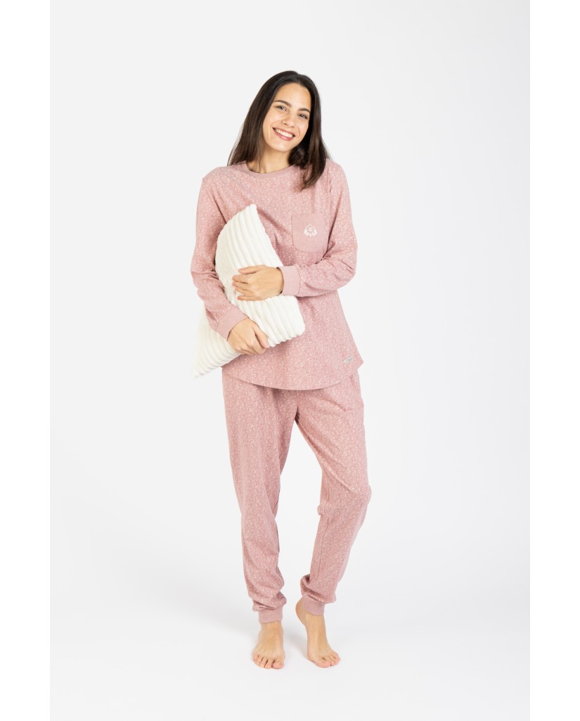 M25205 Pijama mujer Punto motivo floral. 