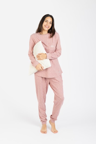 M25205 Pijama mujer Punto motivo floral. 