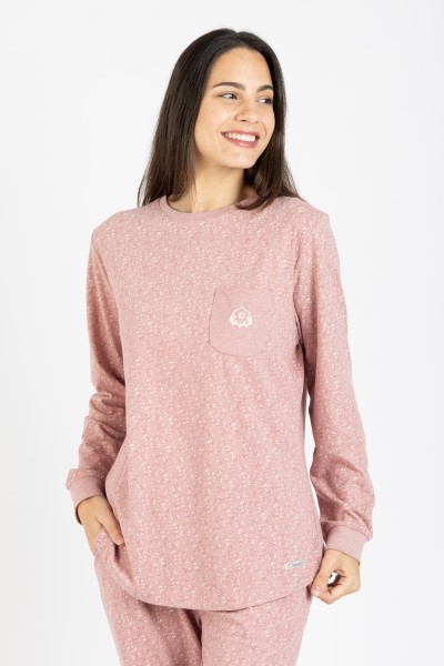 M25205 Pijama mujer Punto motivo floral. 