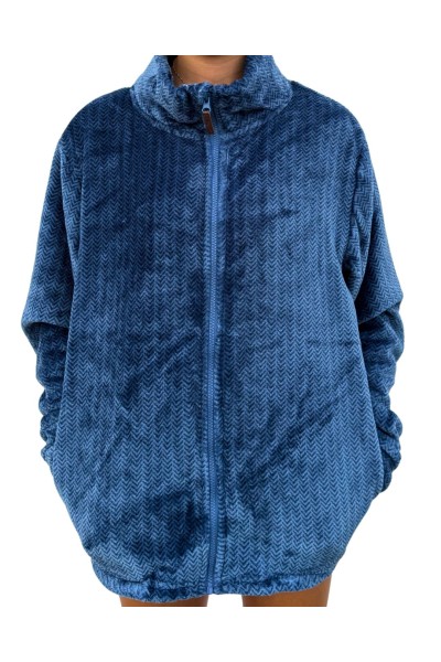 6321-A BATA CORTA HOMBRE AZUL CREMALLERA