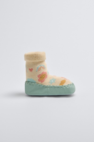 52882 CALCETÍN ZAPATILLA BEBÉ TÉRMICO 'Sweet Flowers'