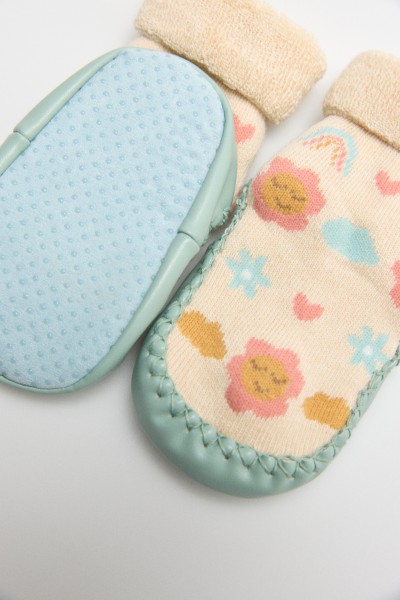 52882 CALCETÍN ZAPATILLA BEBÉ TÉRMICO 'Sweet Flowers'