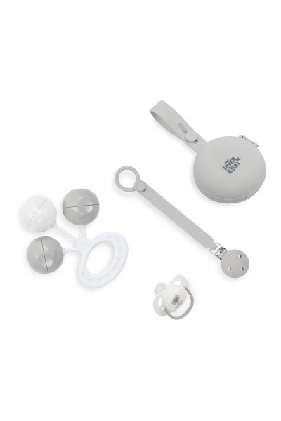 SET58 SET 4 PCS SILICONA CHUPETERO+PORTA+CHUPETE+SONAJERO