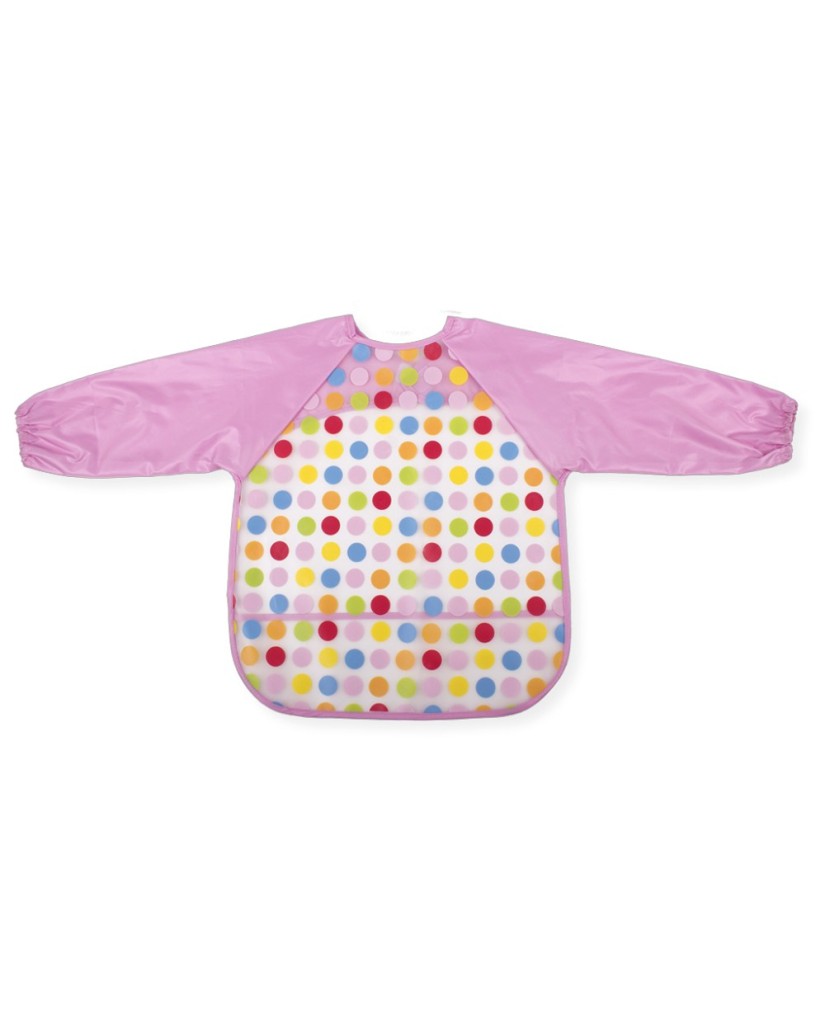 279 Babero impermeable con mangas rosa-Interbaby