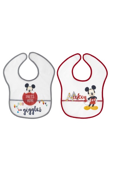 MK-BIBPACK-1-20 PACK 2 BABEROS MICKEY IMPERMEABLES