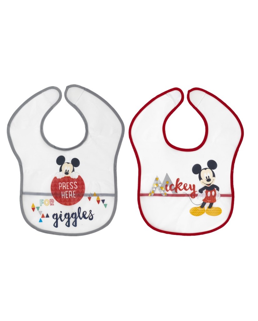 MK-BIBPACK-1-20 PACK 2 BABEROS MICKEY IMPERMEABLES