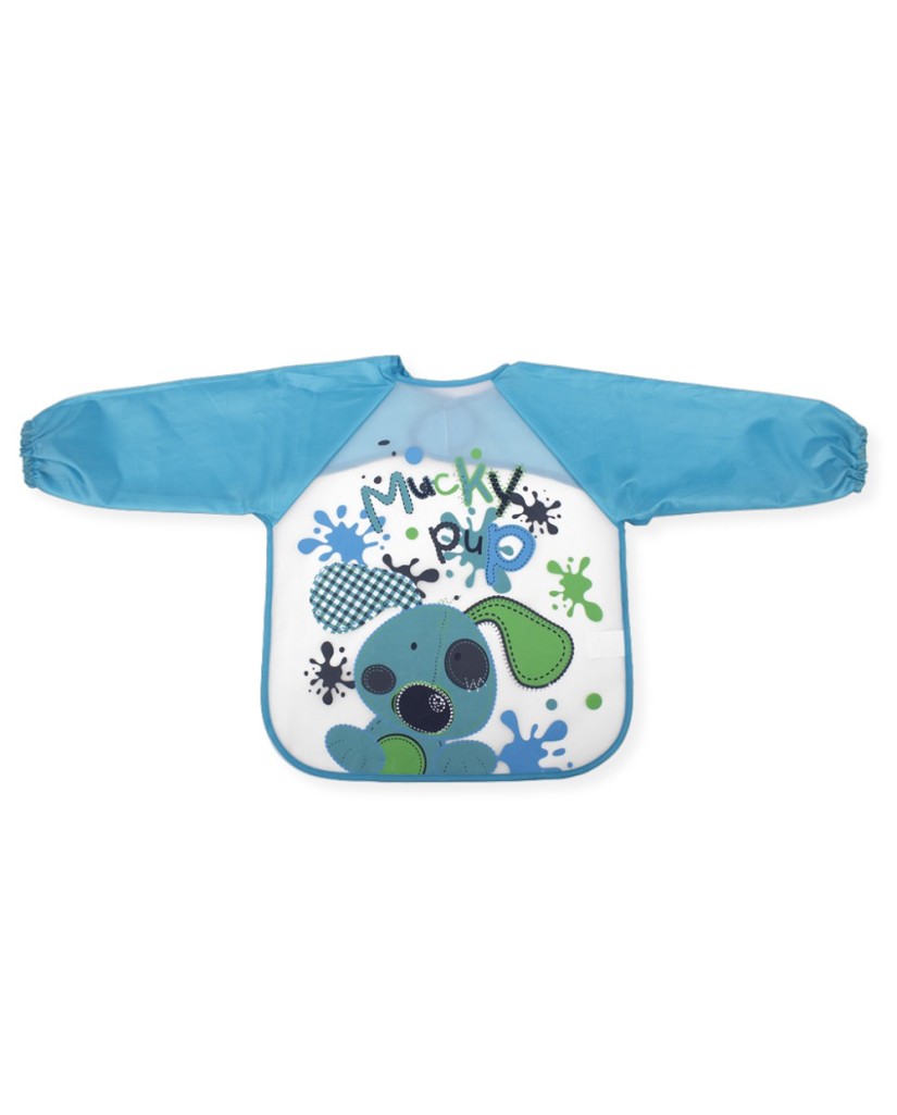 280 Babero impermeable con mangas azul-Interbaby